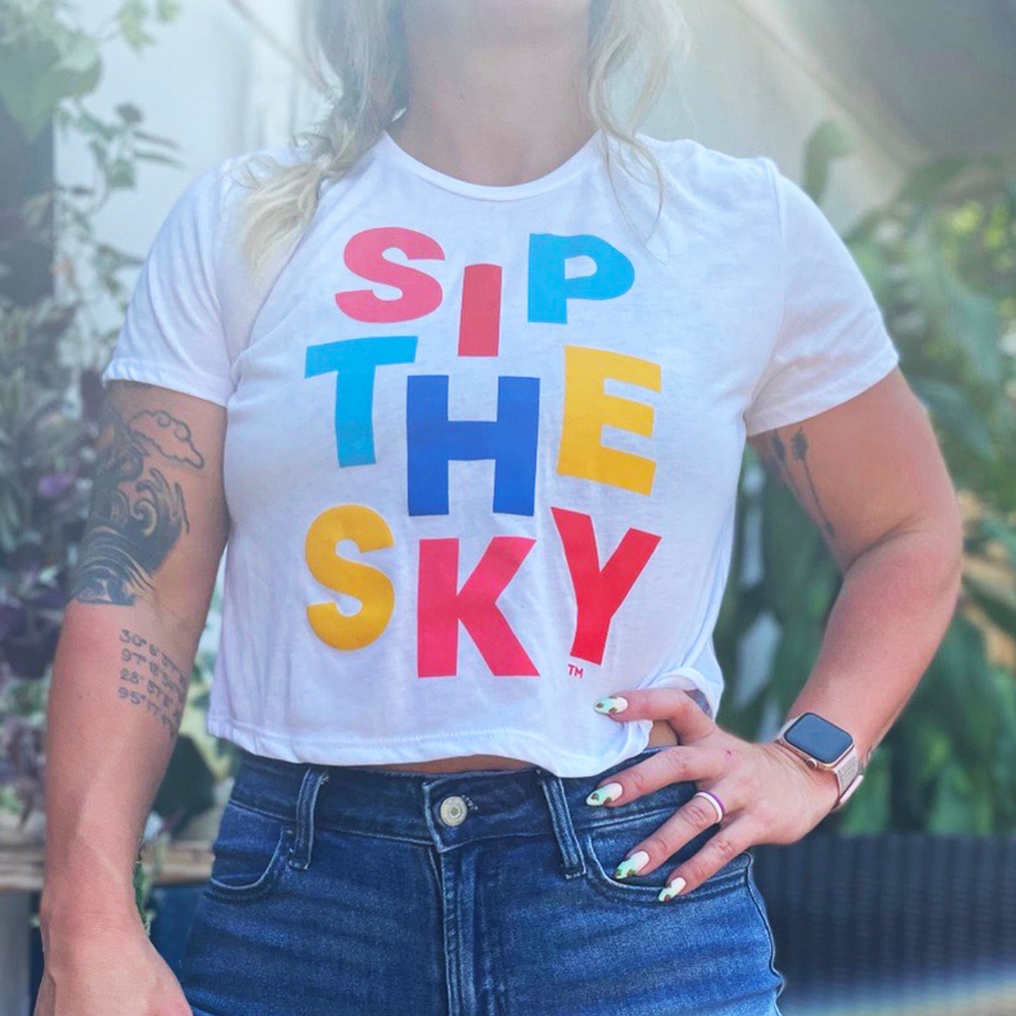 Sip The Sky Crop - White