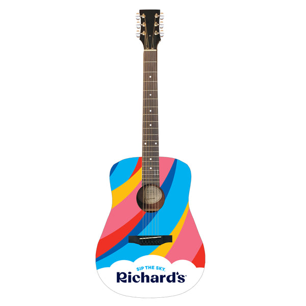 アート・デザイン・音楽 the days of acoustic guitars Colorful Mosaic Music Art Acoustic Guitar Artwork